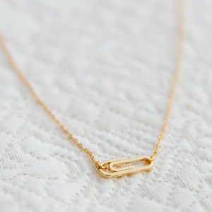 Penelope Paperclip Gold-Dipped Necklace